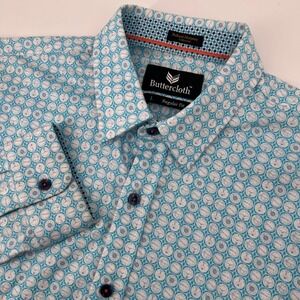 Buttercloth Robert Herjavec Mens Large Clock Long Sleeve Button Down Shirt